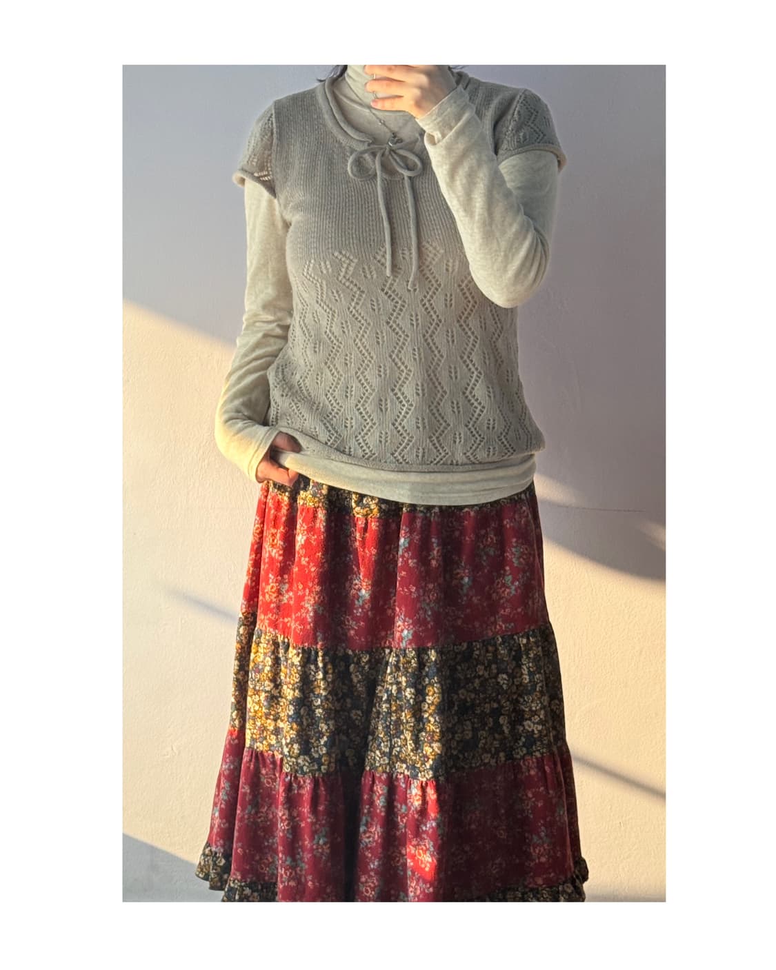 캉캉 잔꽃스커트 일본빈티지 상품이미지3