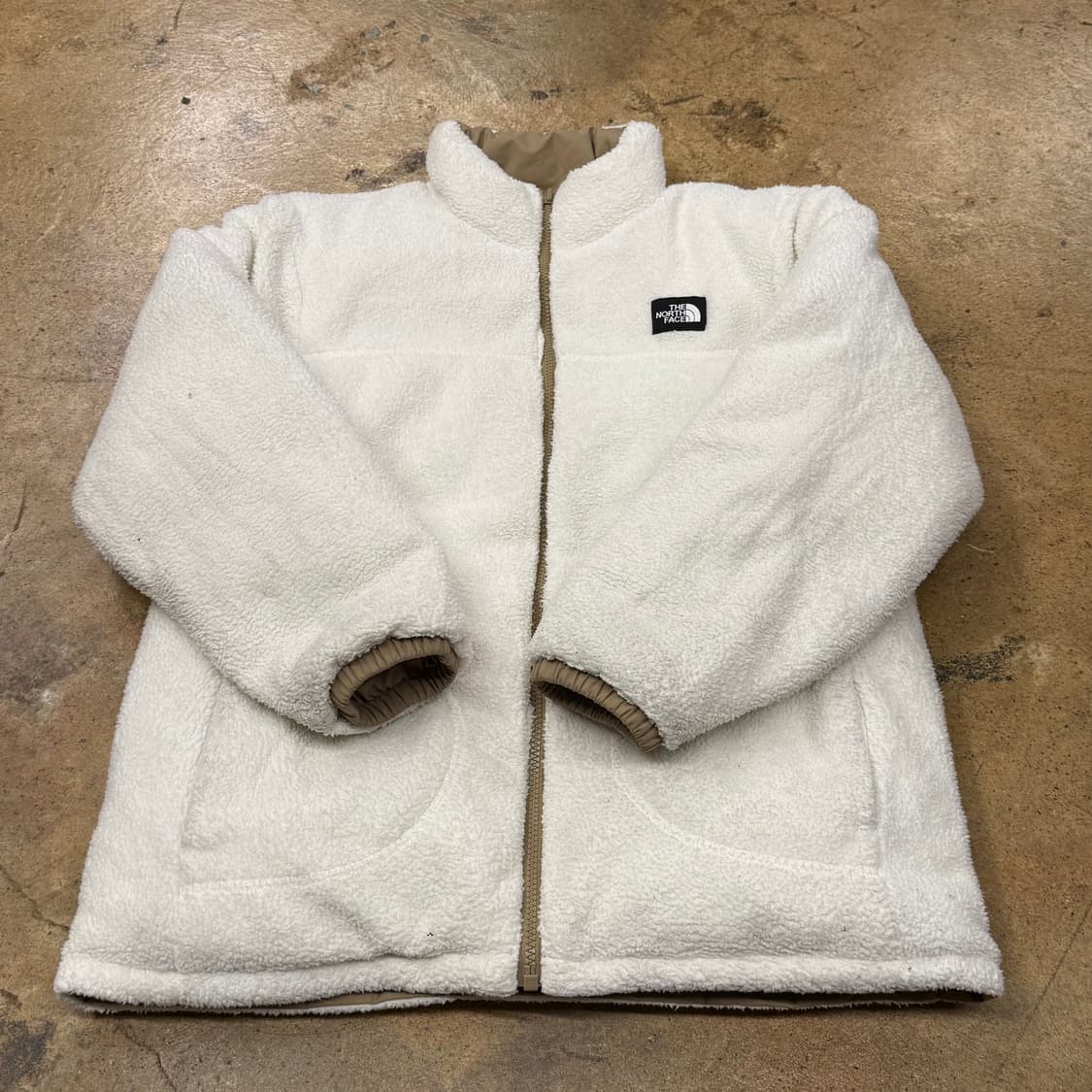 노스페이스 양면 베이지 화이트 패딩 후리스 160 상품이미지5