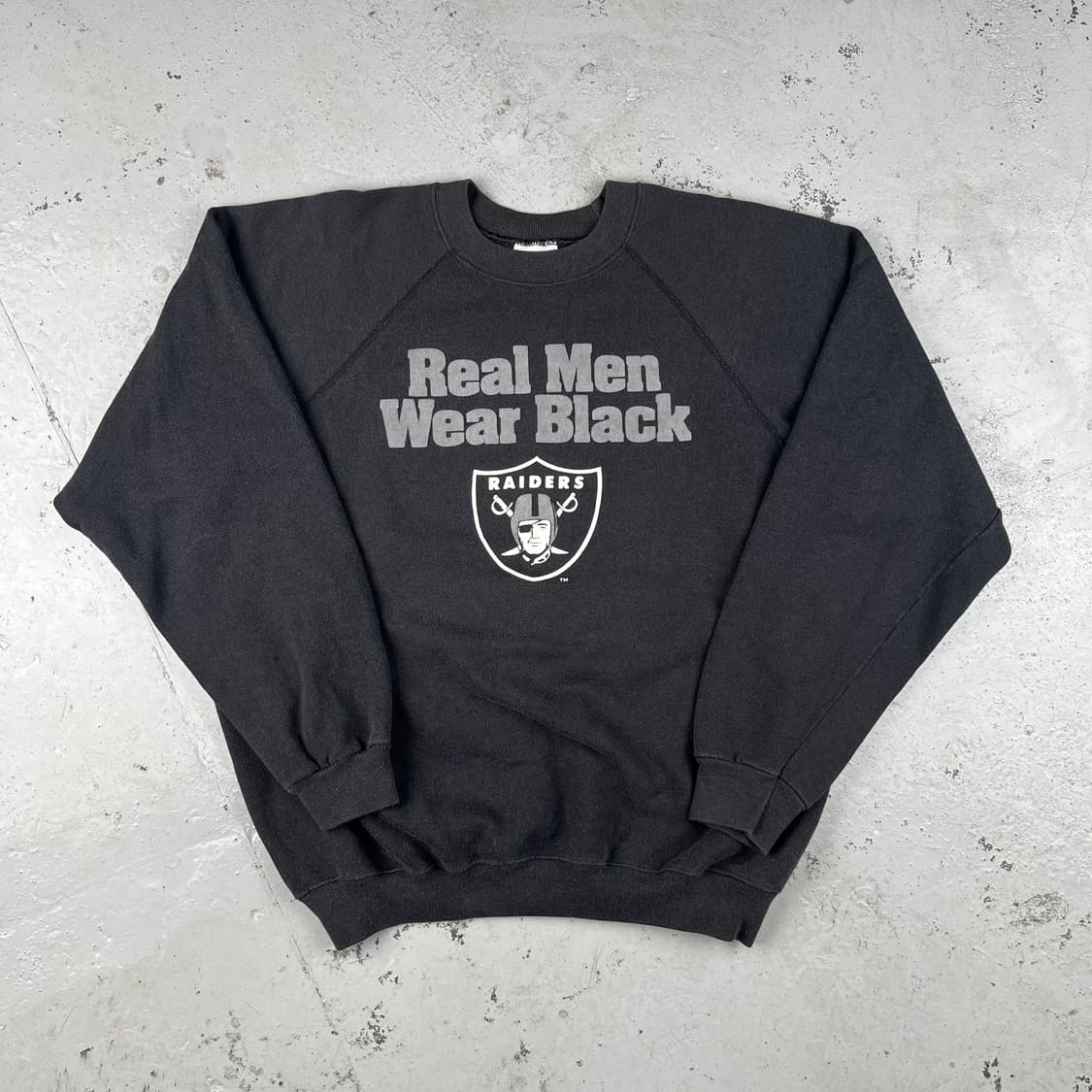 빈티지 레이더스 리얼 맨 웨어 블랙 래글런 스웻셔츠 상품이미지2
