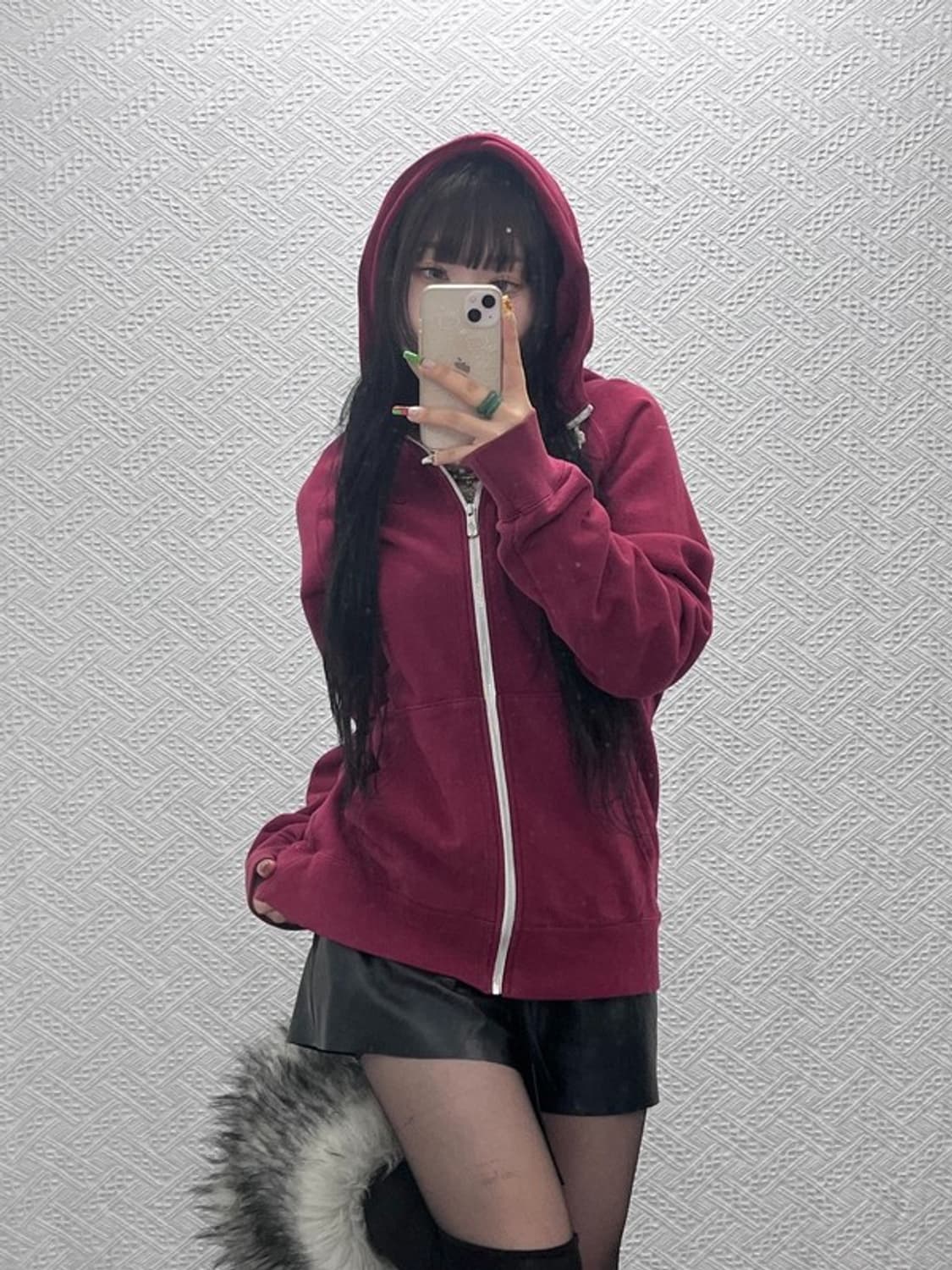 나이키 올드스쿨 레트로 버건디 와인 후드집업 L C09449 상품이미지1