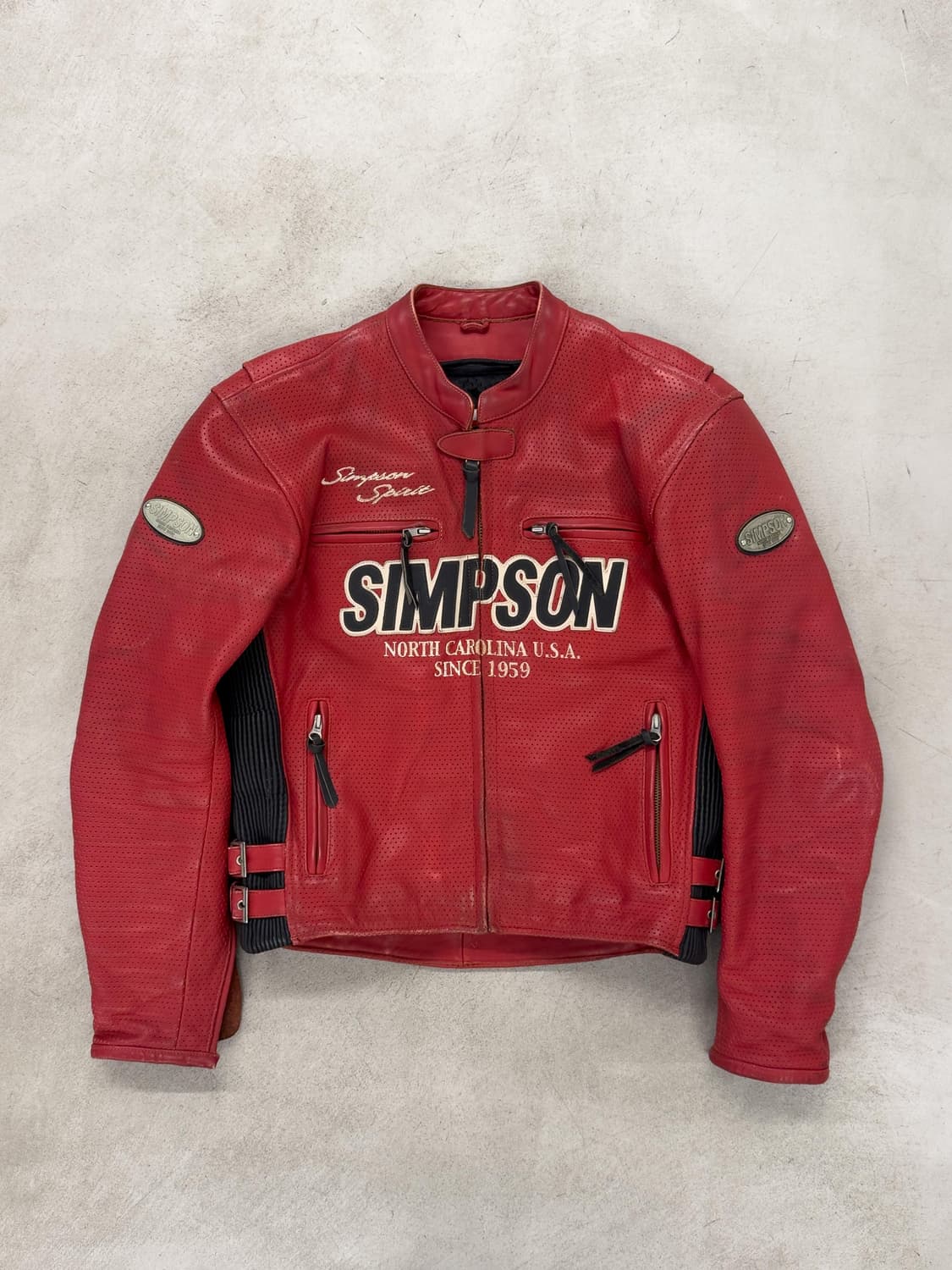 SIMPSON 레더 레이싱 자켓 상품이미지1