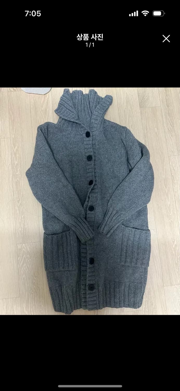 Vintage grey knit long cardigan coat 상품이미지1