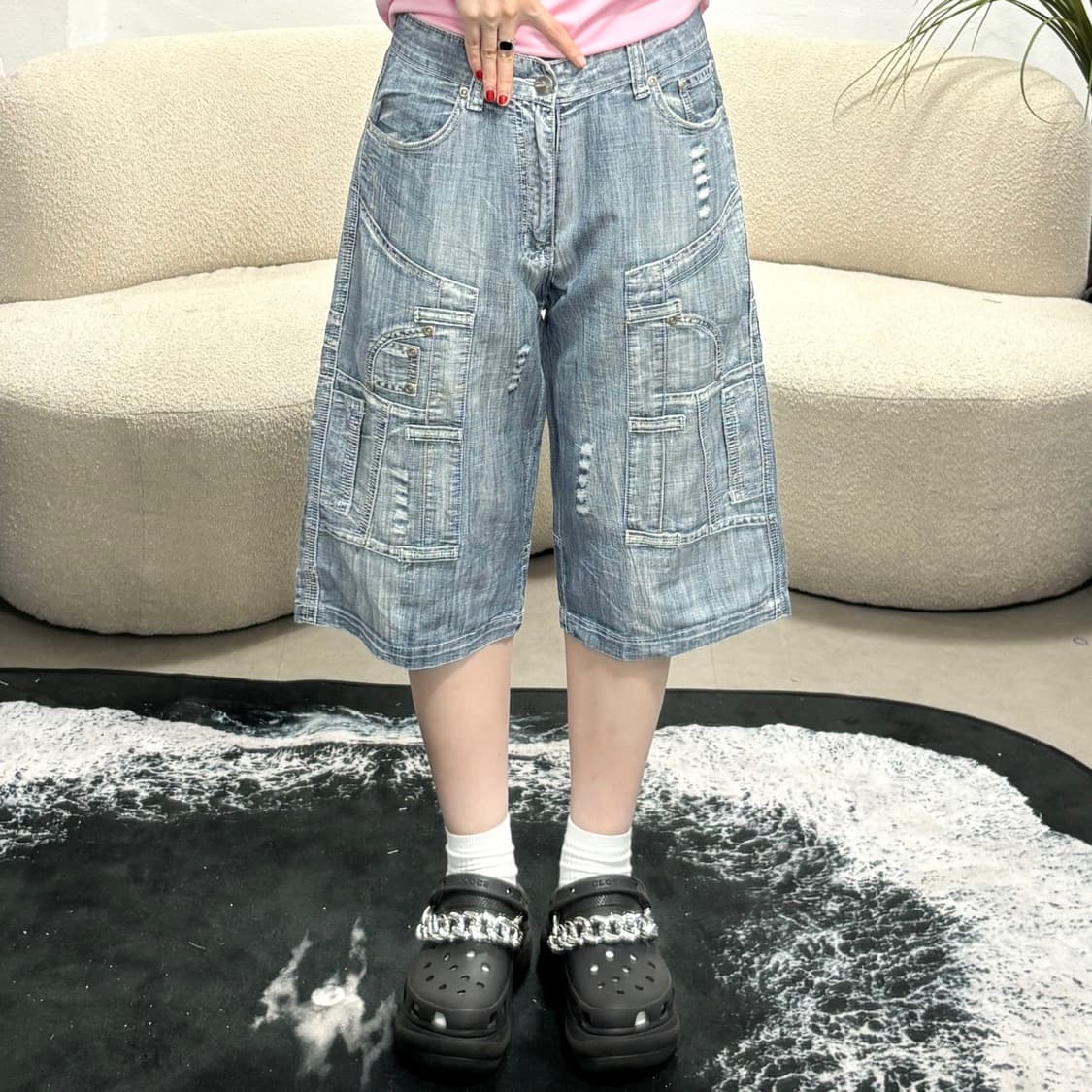 Vtg 연청 버뮤다팬츠 상품이미지1