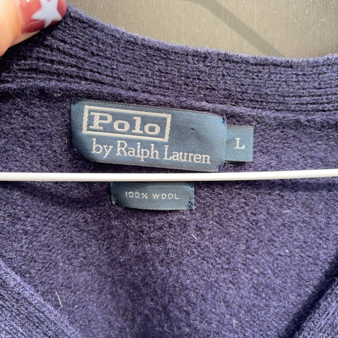 폴로 랄프로렌 네이비 울 100 니트 가디건 L P00016 상품이미지2