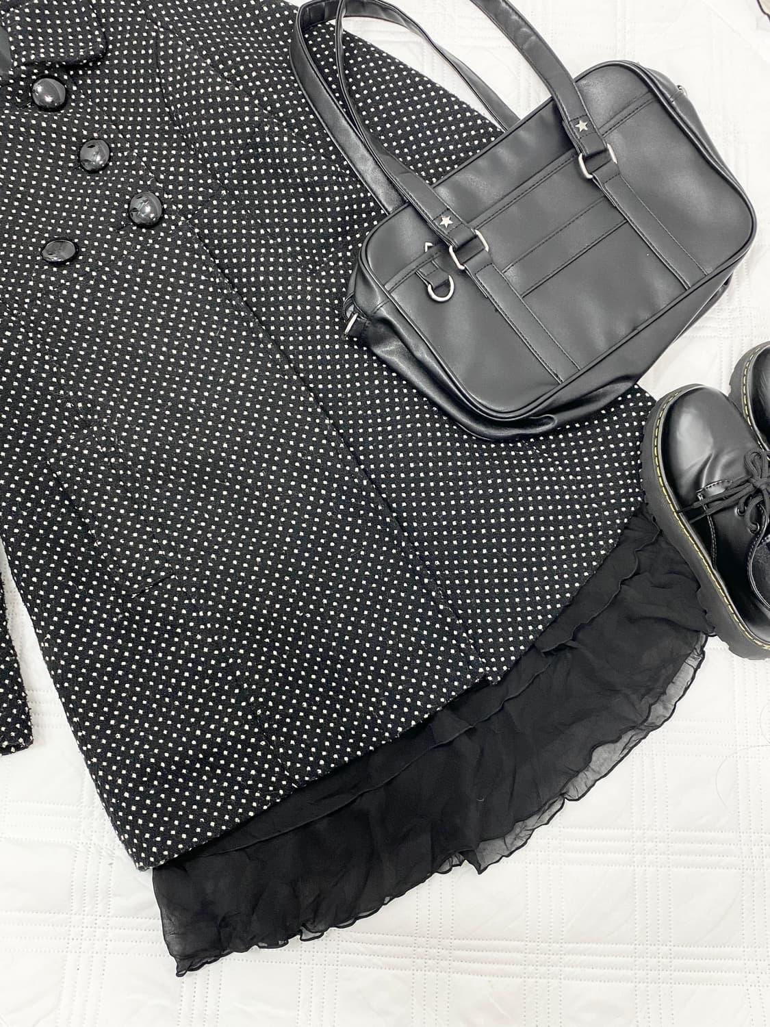 ꒰ঌ 블랙 캣 도쿄걸 도트 코트 ໒꒱ 상품이미지4