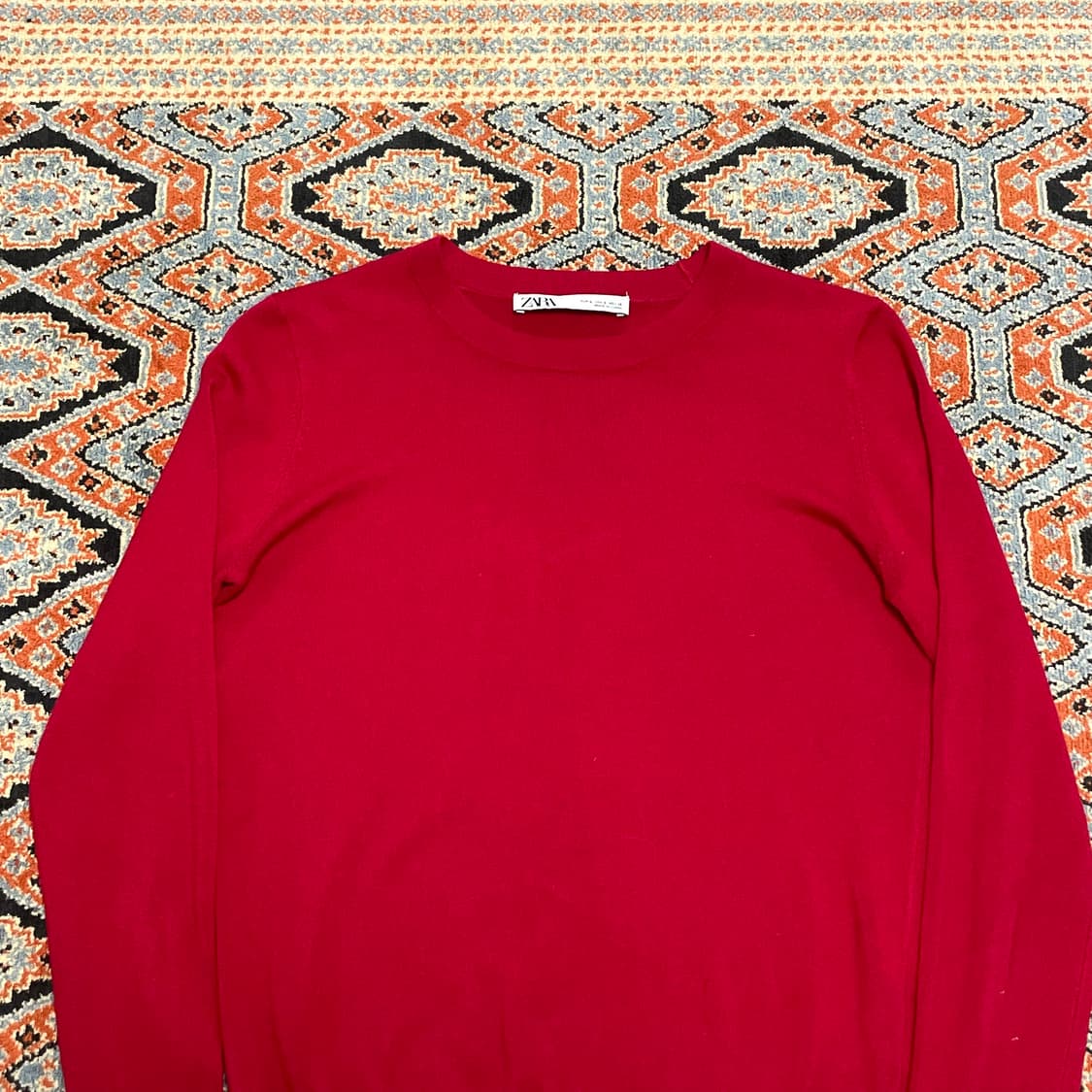 자라 레드 나일론 슬림핏 니트 여성S 상품이미지2