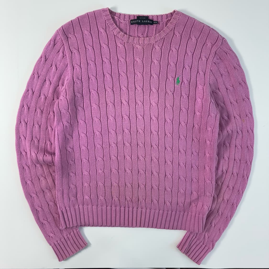 Polo  랄프로렌 자수 코튼 라벤더 꽈배기 니트  상품이미지1