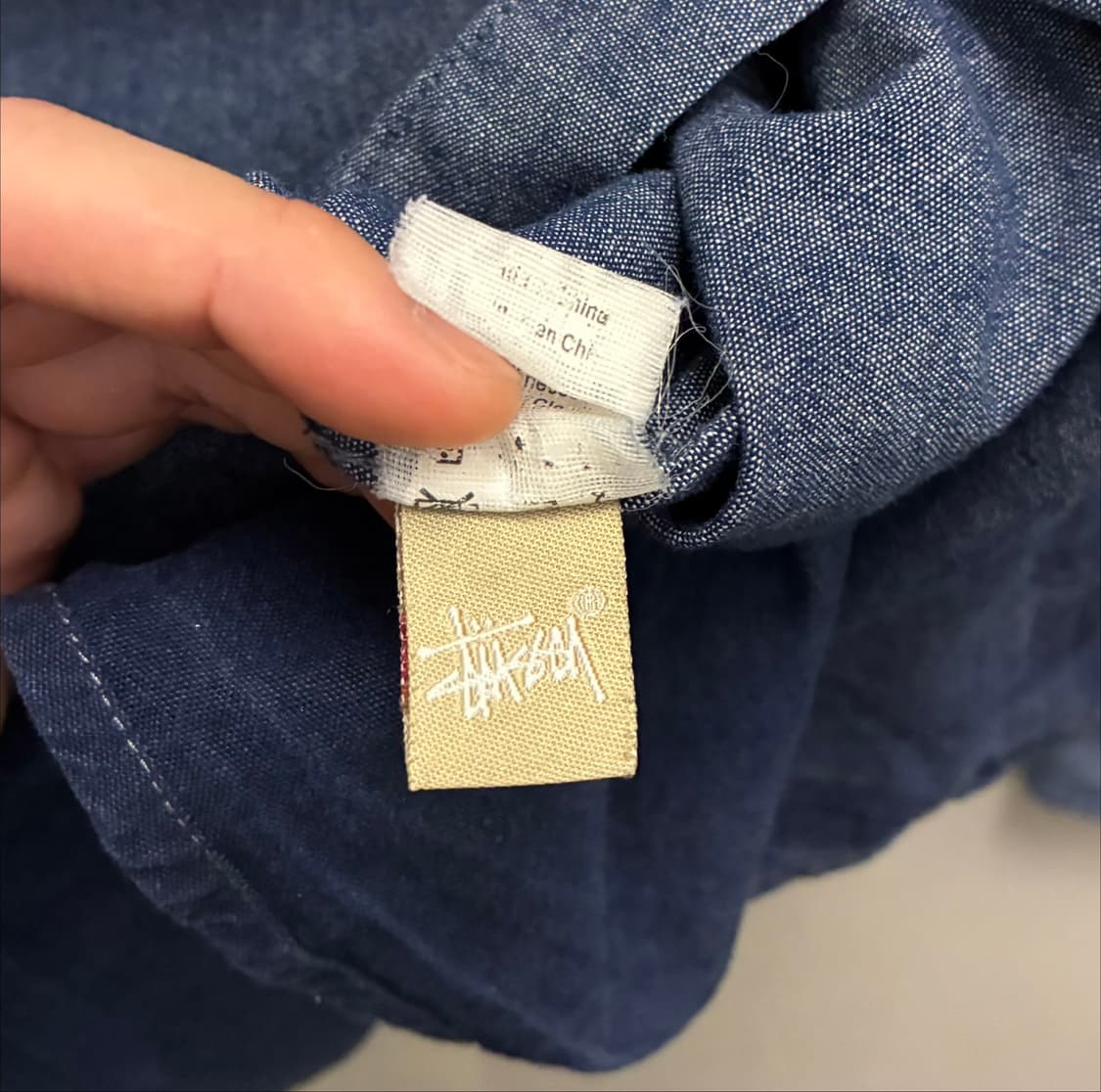(L)Stussy 스투시 코튼 포켓 버튼다운 샴브레이셔츠 데님셔츠 상품이미지9