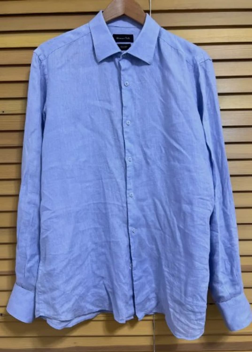 마시모뚜띠 남성 스카이블루 린넨긴팔셔츠 L 상품이미지2