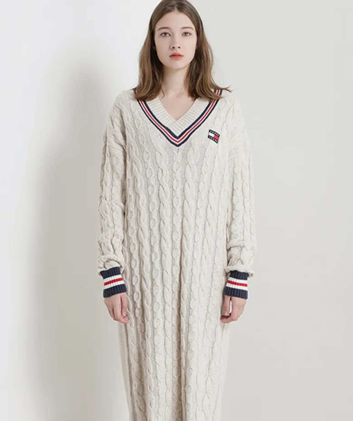 여성 S 타미진스 케이블 울 스웨터 원피스 상품이미지1