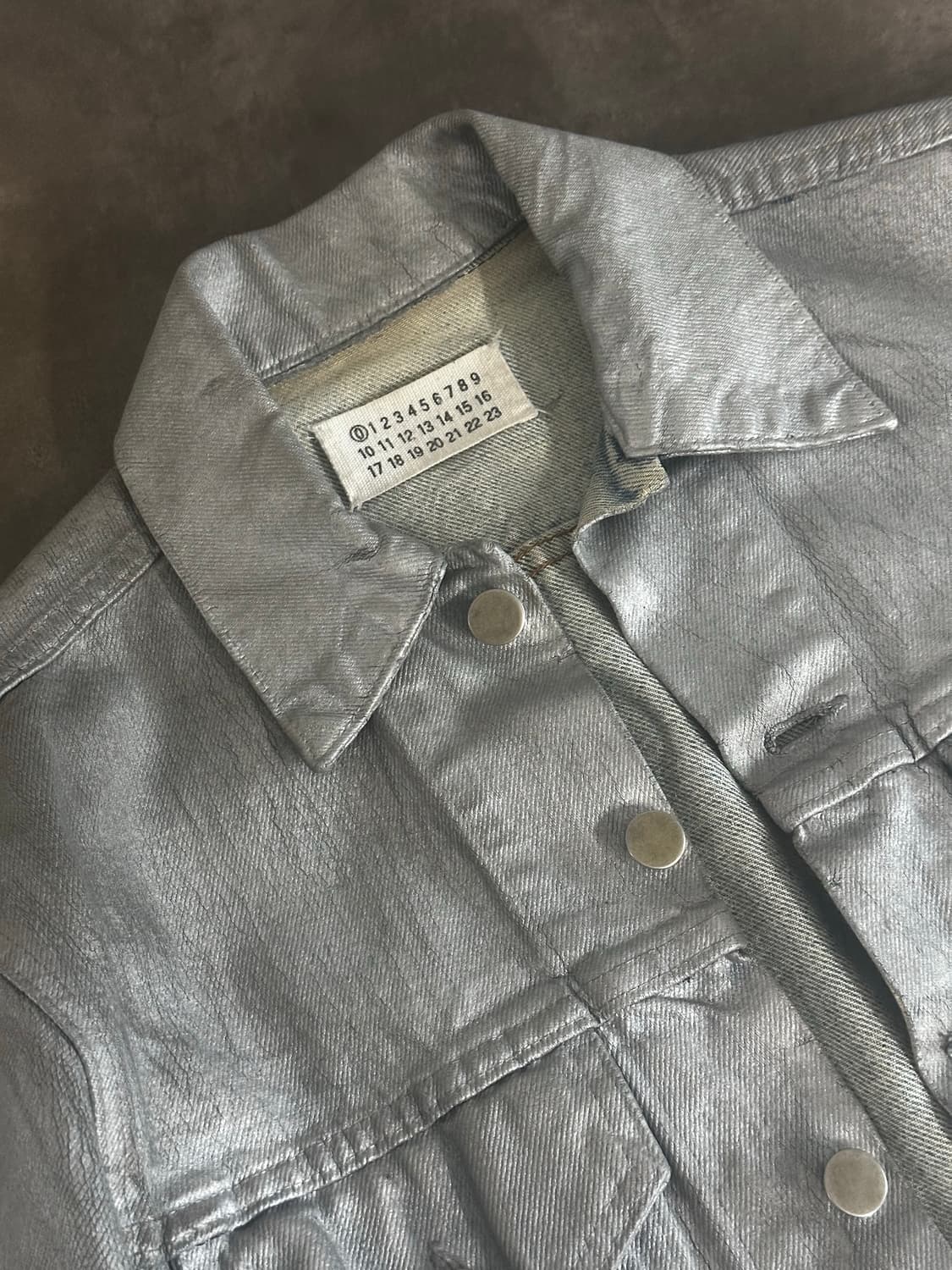 [S] FW99 마틴 마르지엘라 아티저널 실버 페인팅 자켓 팝니다 상품이미지2