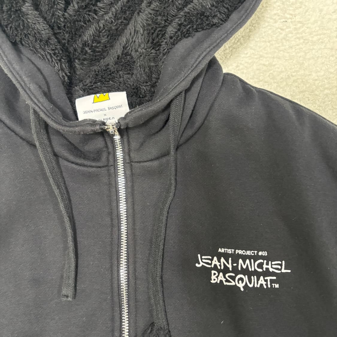 100 장미쉘바스키아 블랙 기모 후드집업 1202 상품이미지2