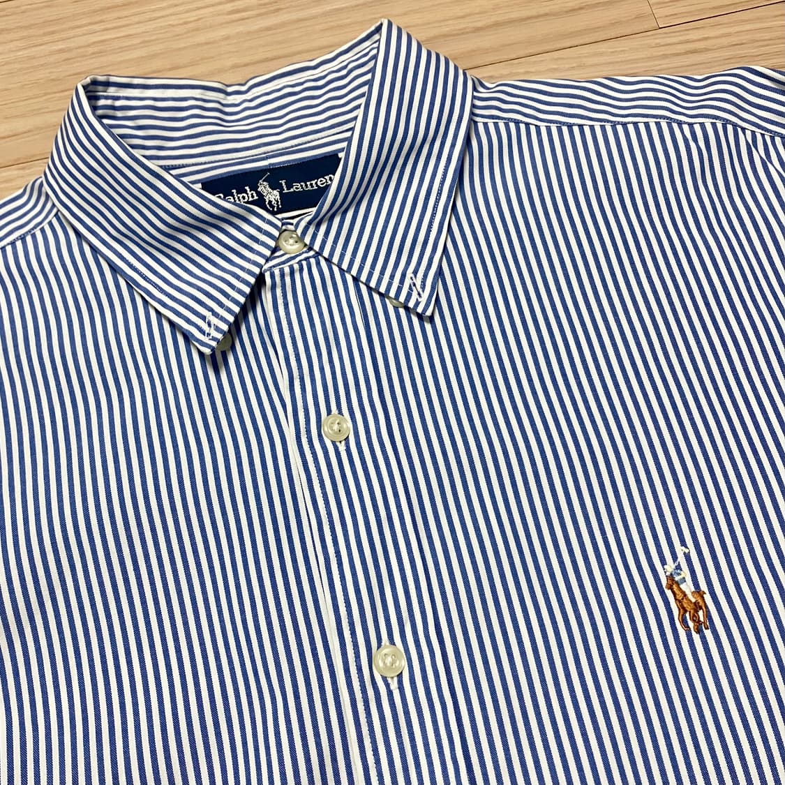 [Polo] 90s 폴로 랄프로렌 옥스포드 스트라이프 셔츠 야머스핏 상품이미지5