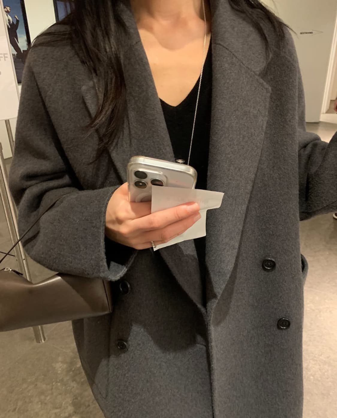 BR 브런치 티너 하프 코트 블랙  상품이미지3