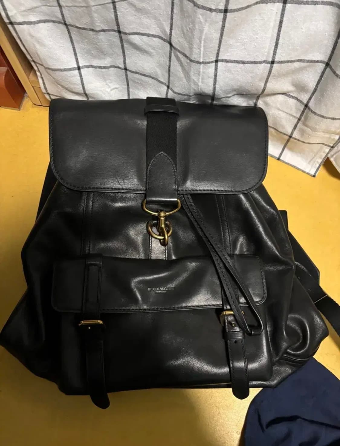 코치 가죽 백팩 블랙 상품이미지1