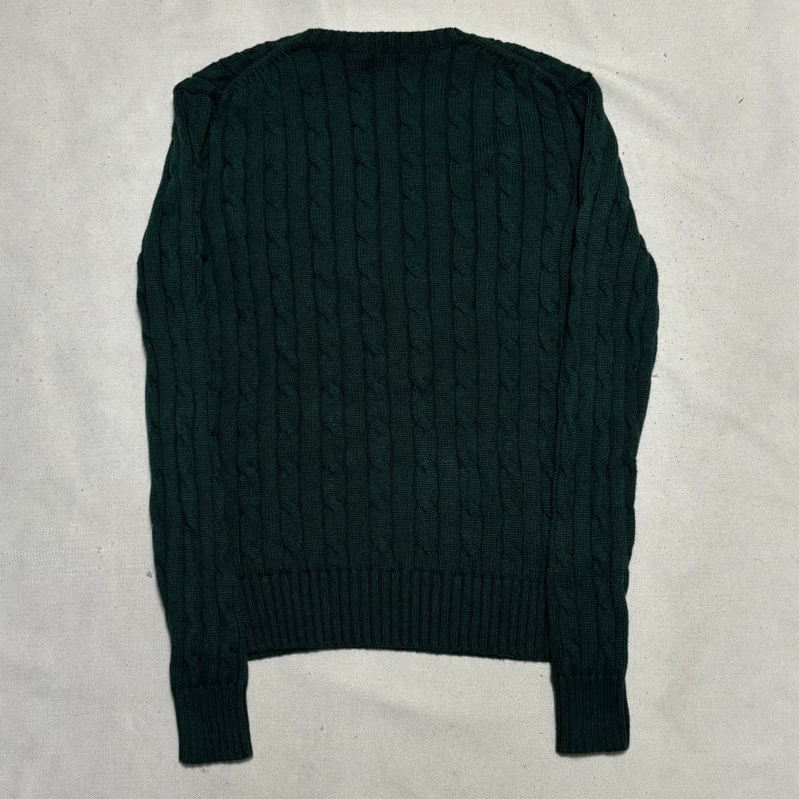 S 폴로랄프로렌 화이트 포니 여성용 그린 케이블 니트 상품이미지3