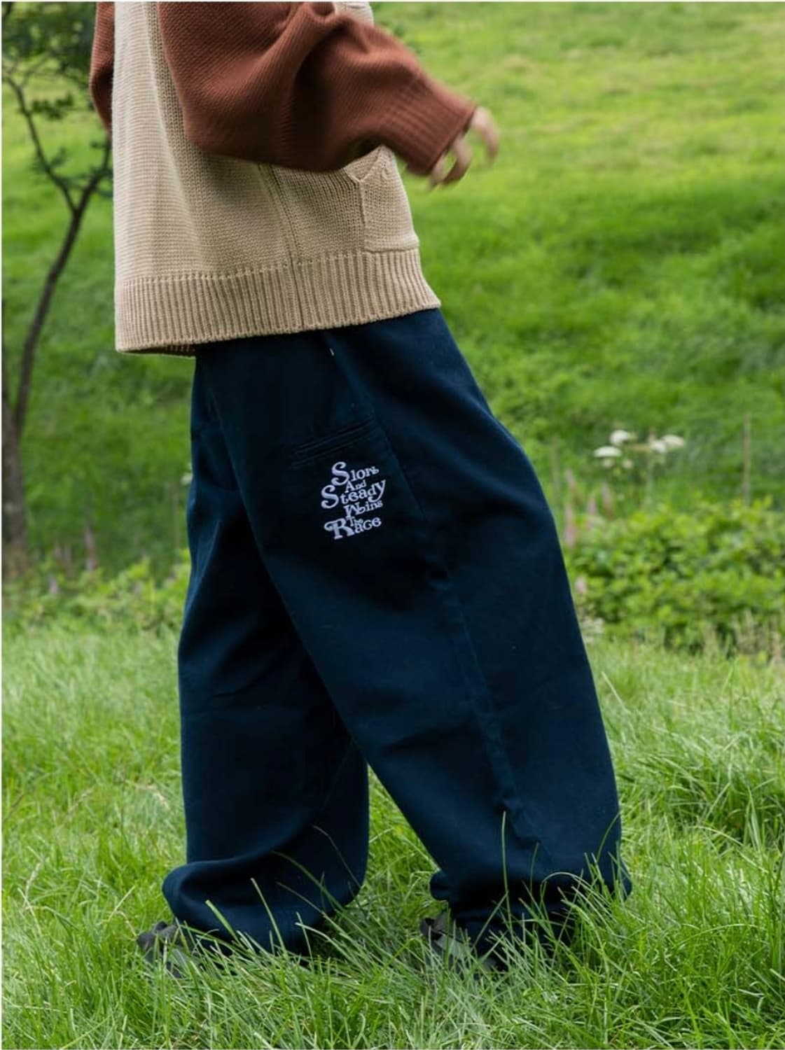 엑스톤즈 밴딩코튼팬츠(닥크네이비)M 상품이미지5