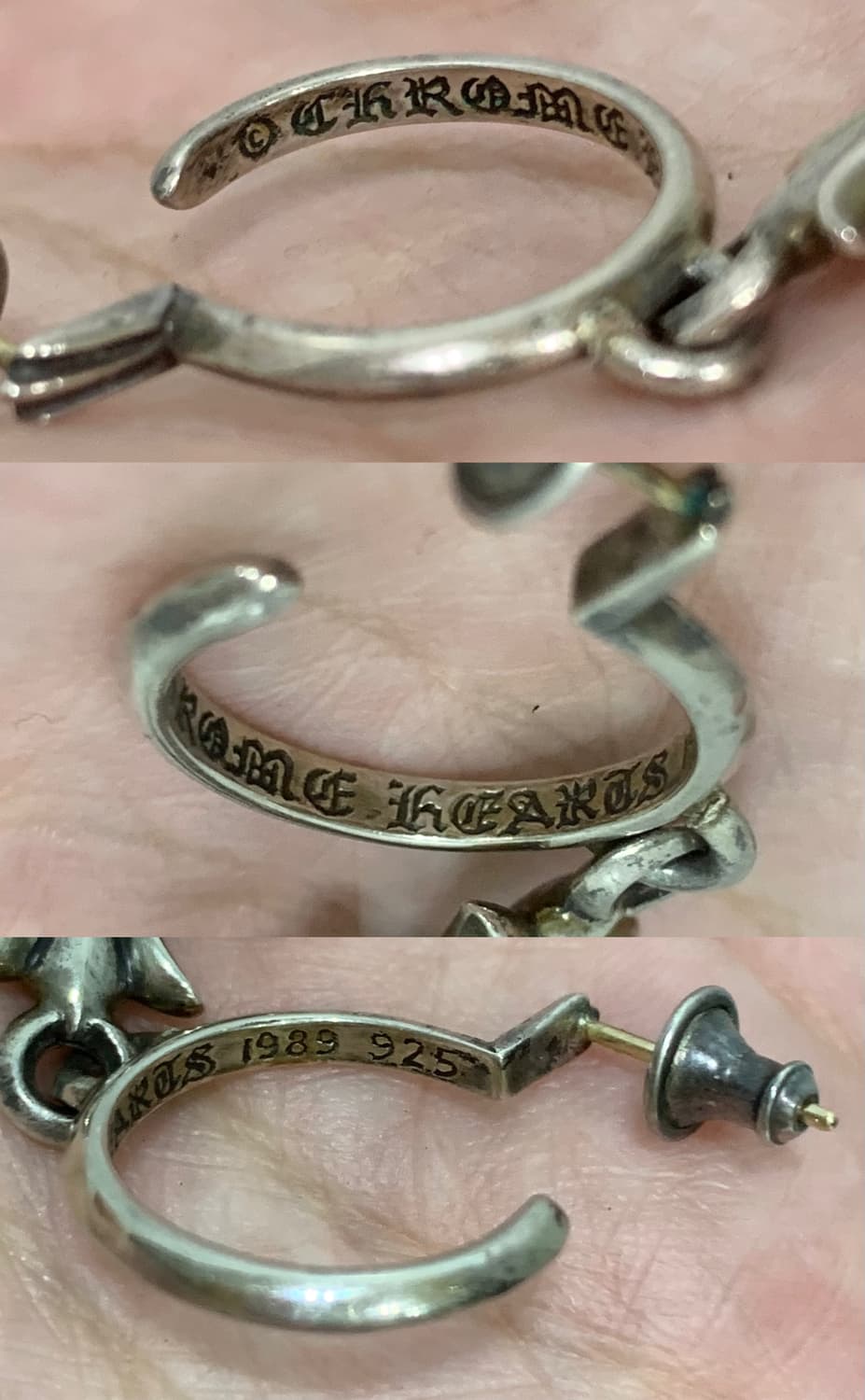 [OS] 크롬하츠 타이니 CH 크로스 후프 이어링 귀걸이 귀고리 상품이미지5