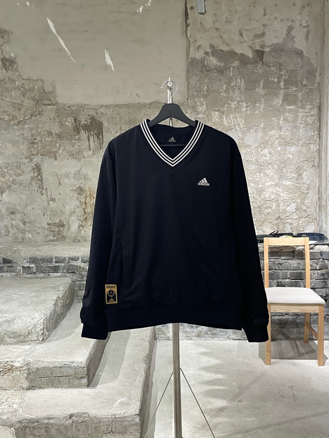 아디다스 07F/W 블랙 베이스볼 V넥 웜업 상품이미지1