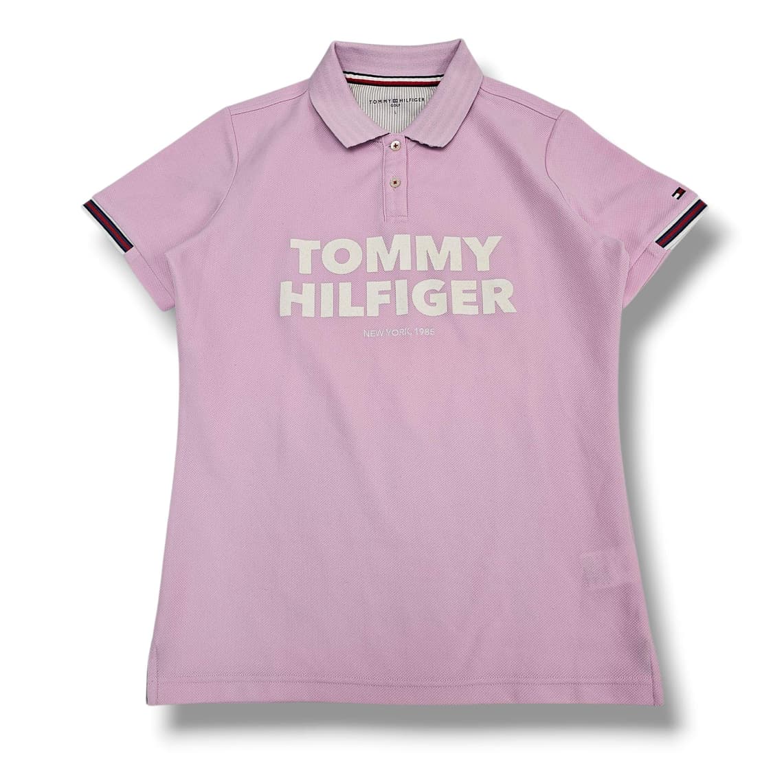 L TOMMY HILFIGER 타미힐피거 연핑크 반팔 카라 티셔츠 상품이미지1