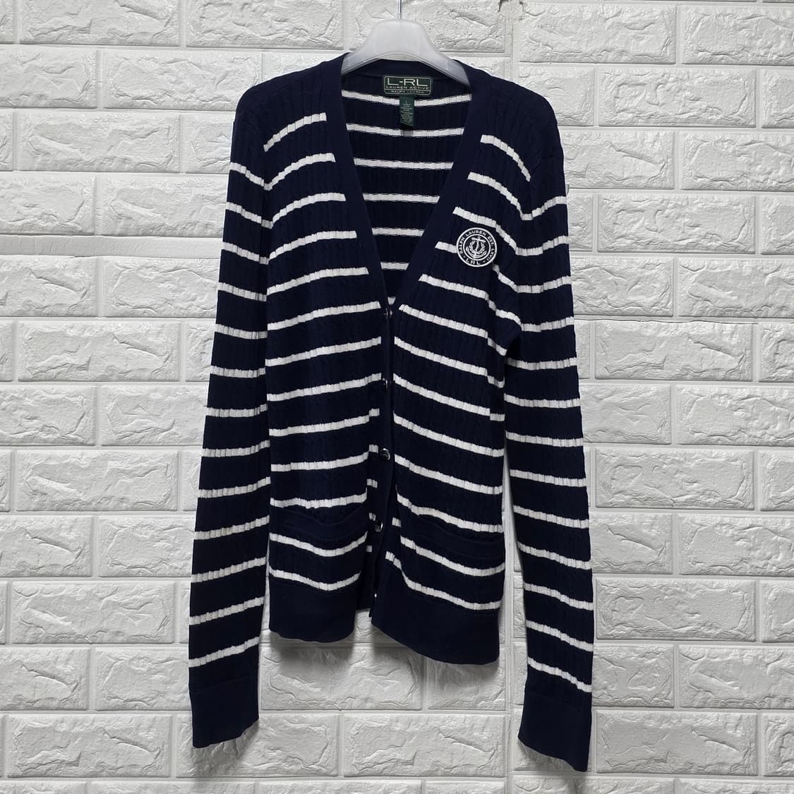 폴로 랄프로렌 네이비 스트라이프 가디건 L 상품이미지1