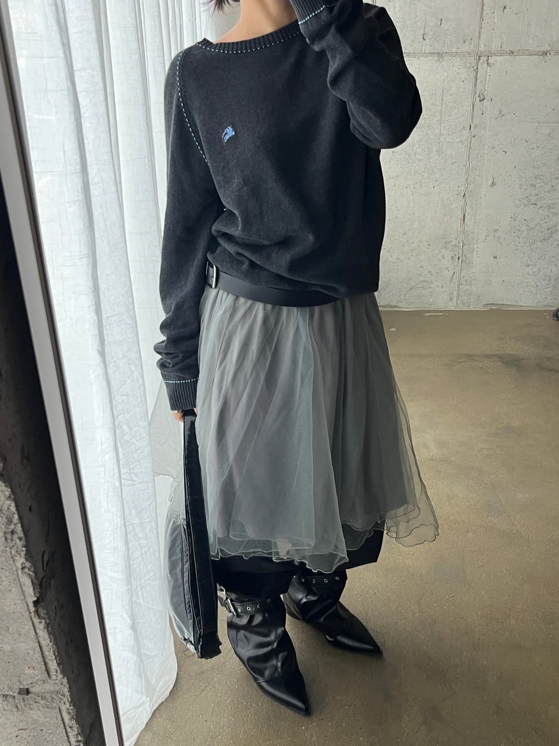 Burberry 버버리 블루 스티치 롱슬리브 니트 상품이미지6