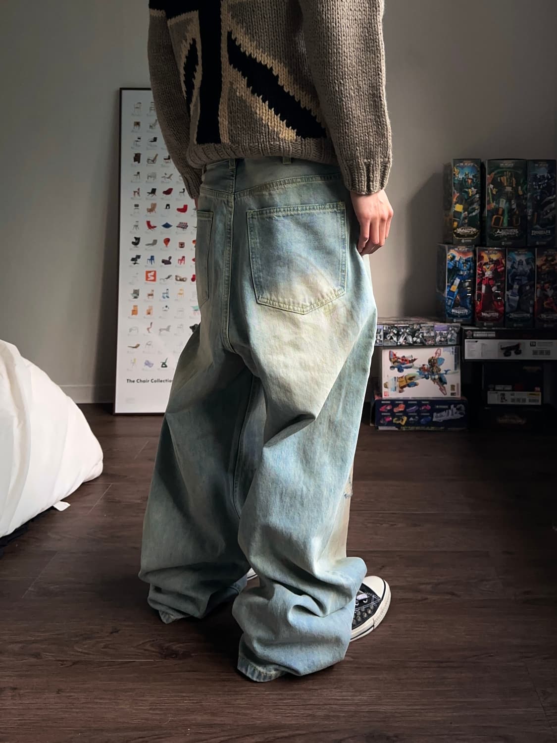 Decency Concept 빈티지 워싱 스크래치 와이드 진 상품이미지6