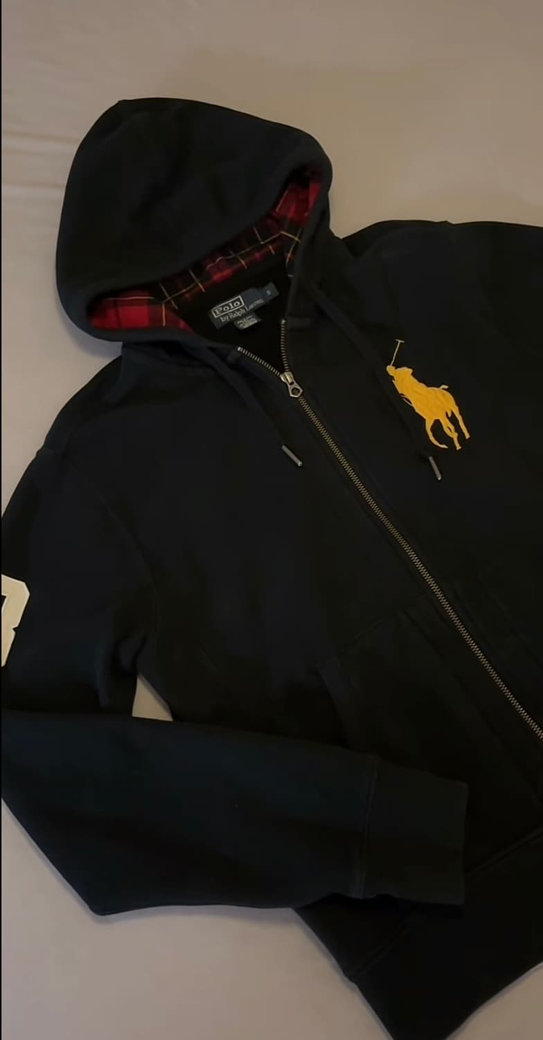 폴로 빅포니 체크 후드집업 L 상품이미지1