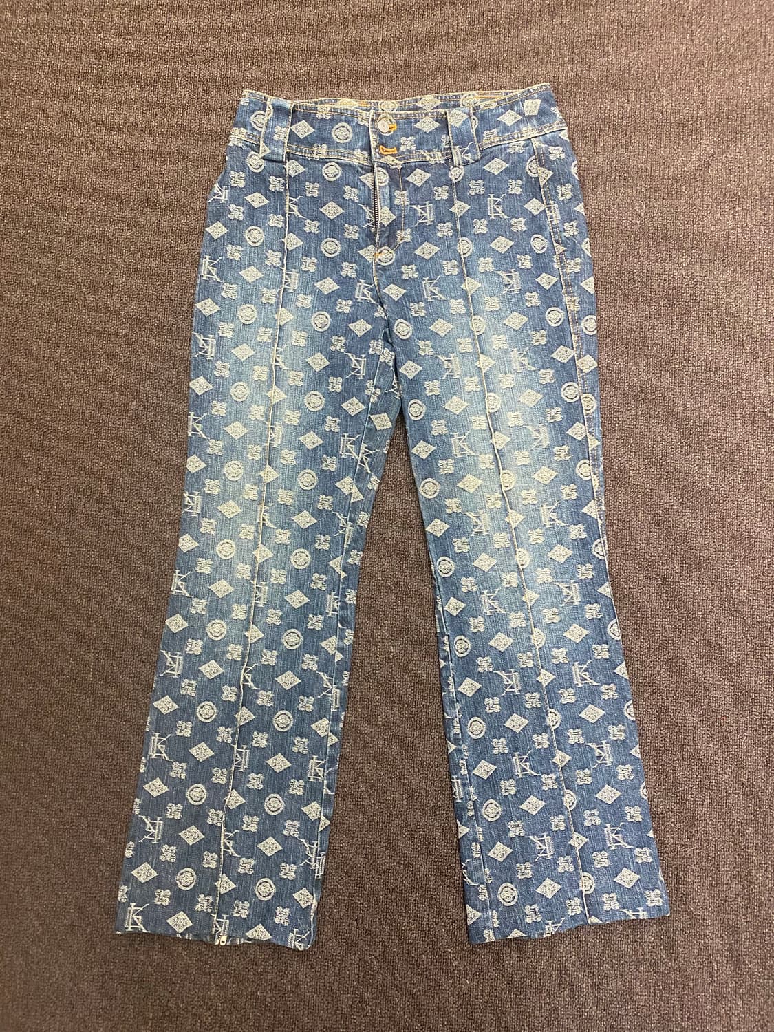 9)Japanese vintage 여성 모노그램 부츠컷 데님팬츠 상품이미지5