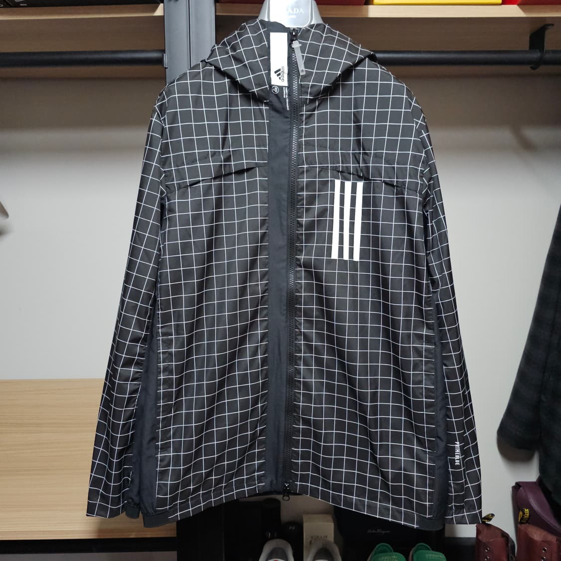 아디다스 Windproof 윈도파인체크 남성후드자켓 100 상품이미지2