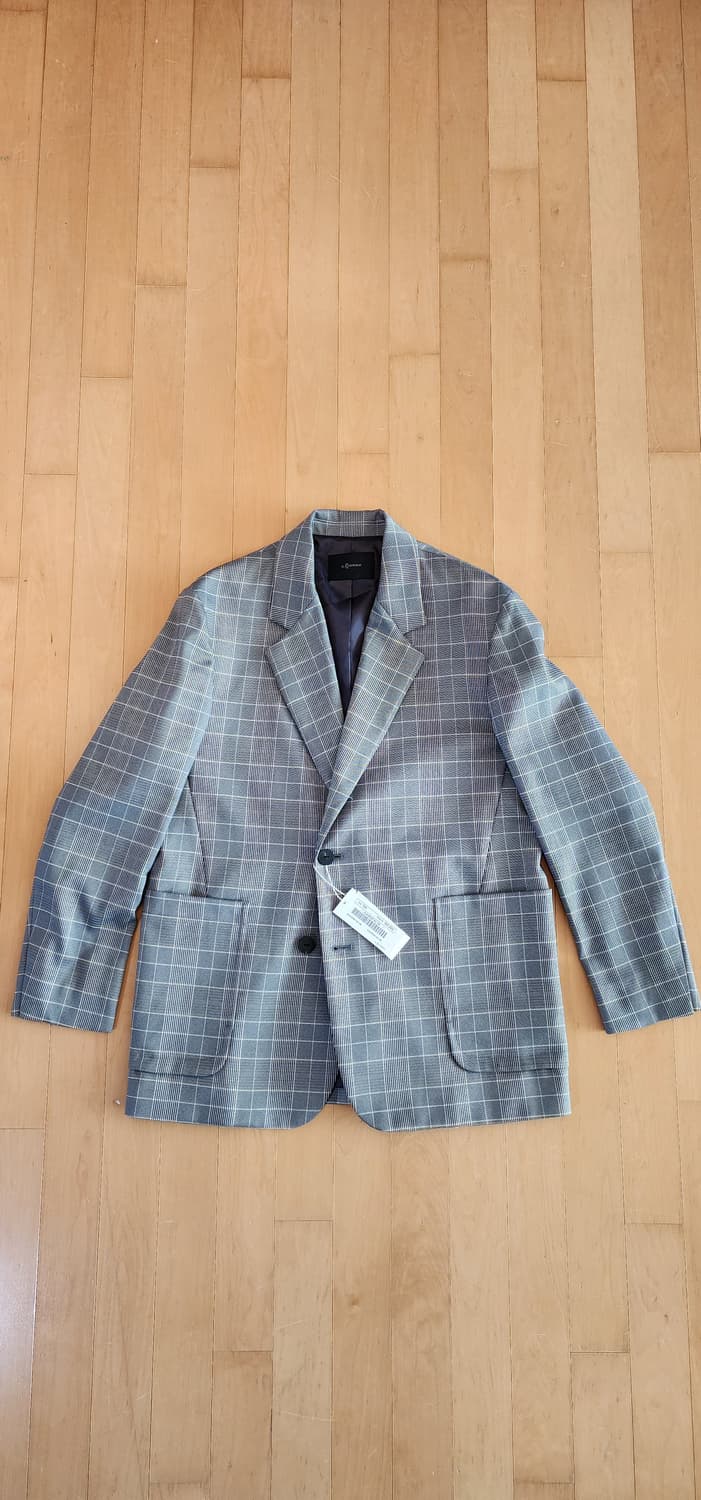 (새상품)일꼬르소 그레이 체크 오버핏 자켓 L~슬림XL 상품이미지4