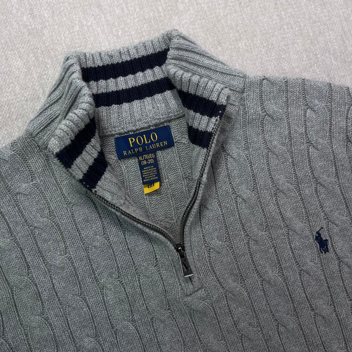 95 폴로랄프로렌 신형라벨 꽈배기 반집업 니트 상품이미지2
