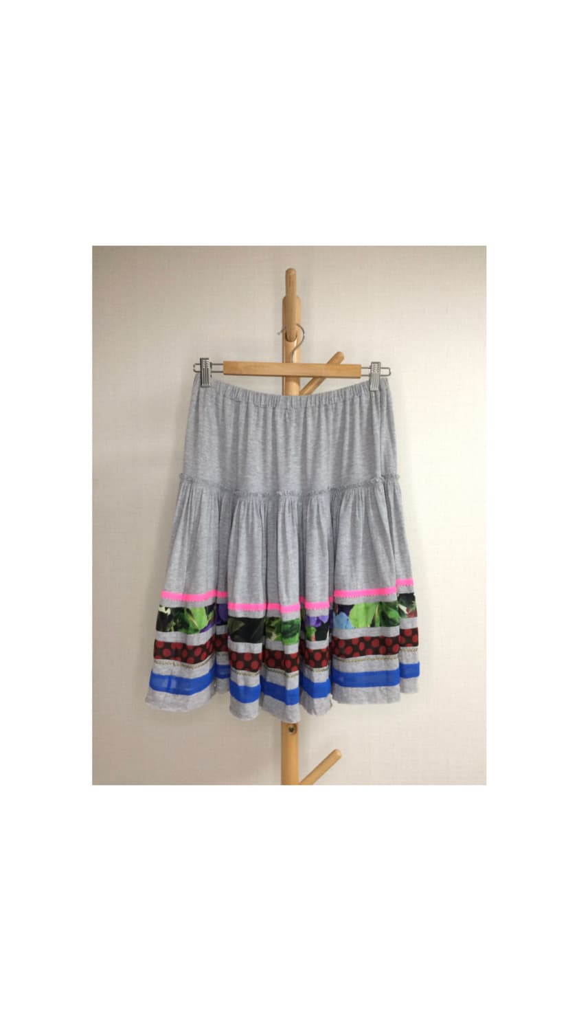 스나오 쿠와하라 에스닉 패치 그레이 스커트 상품이미지1