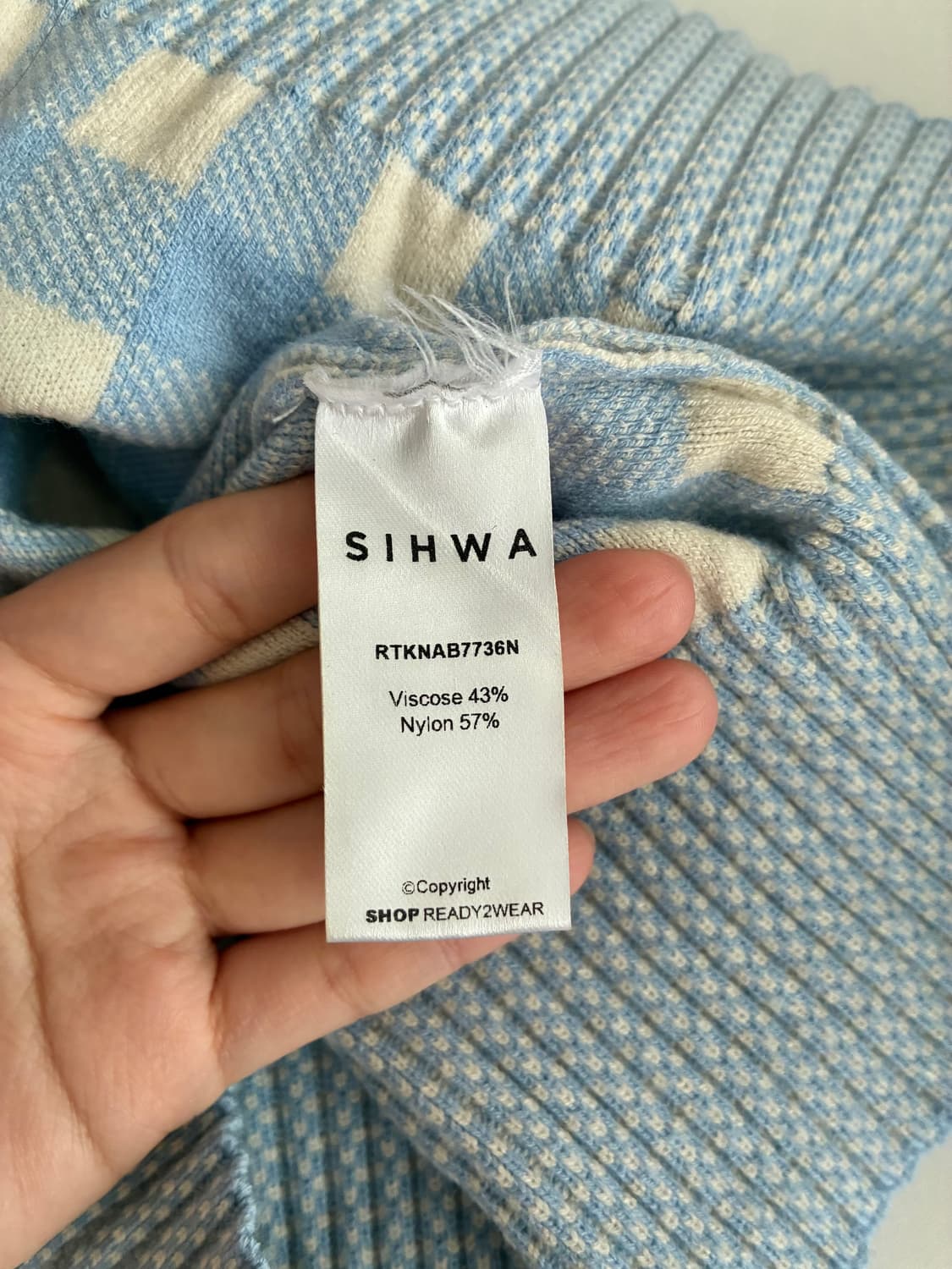 F) R2W SIHWA 시화 체크 니트 투피스 상품이미지6