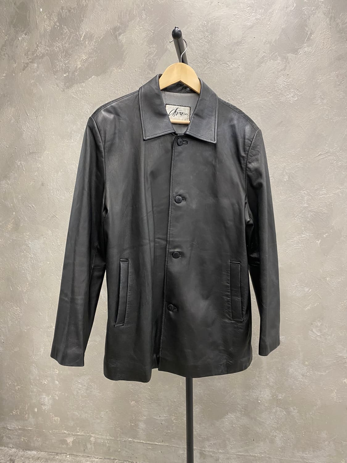 [L] Caruso 카루소 블랙 양가죽 레더 카코트 상품이미지3