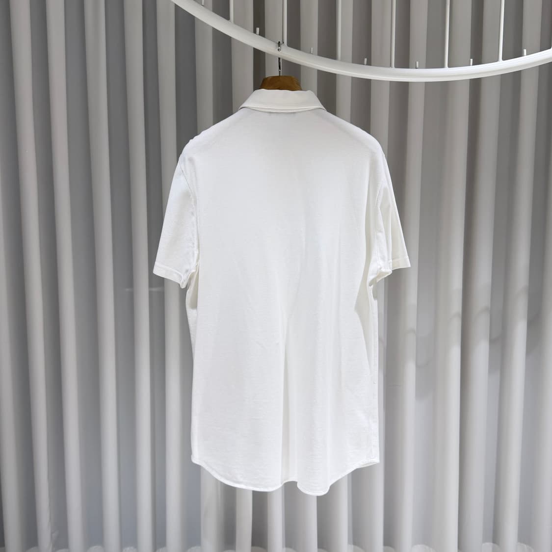 (A+/L) / 로로피아나 폴로 카라넥 코튼 반팔 티셔츠 화이트 상품이미지5