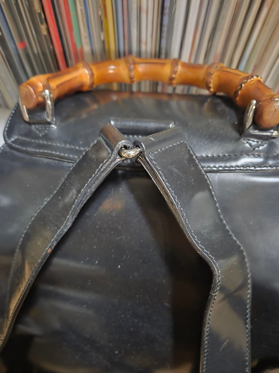 올드 구찌 나일론 레더 뱀부 백팩 상품이미지3