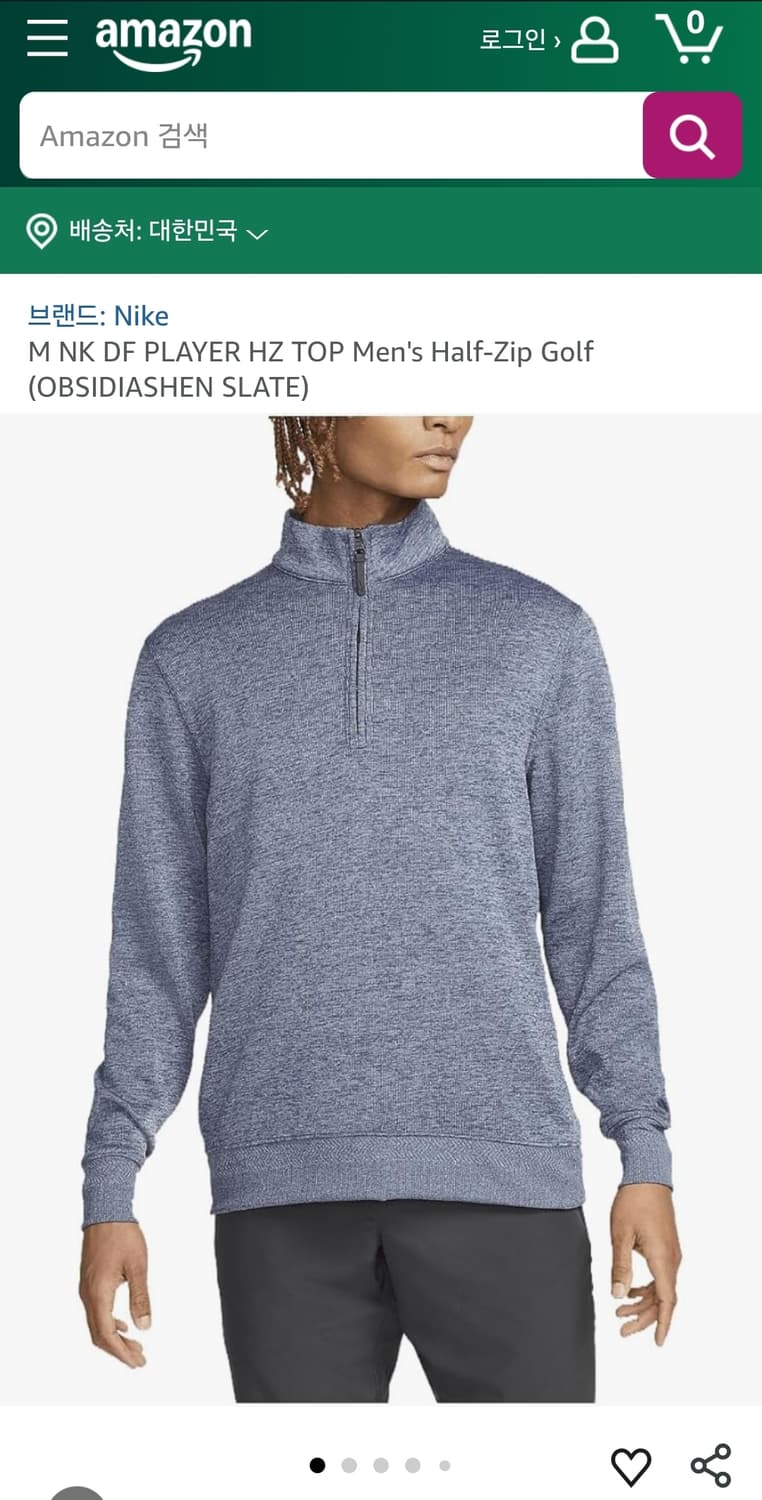 나이키골프 반집업긴팔 100 가슴53 기장71 상품이미지2