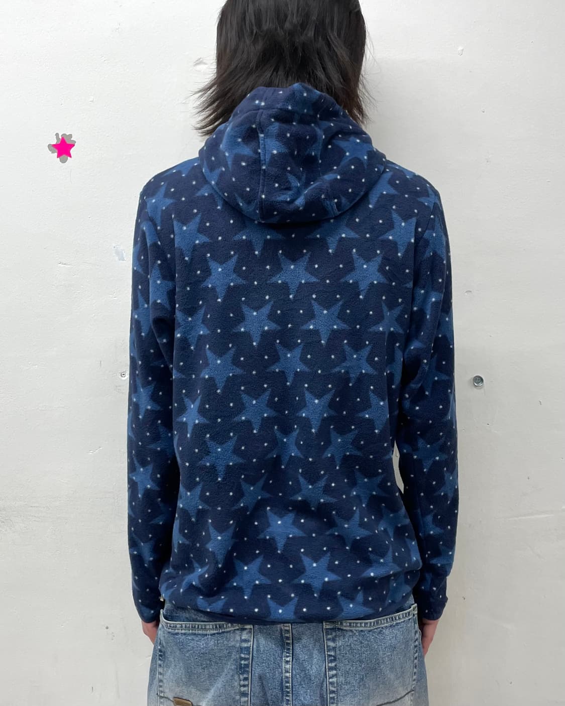 Star Dot Navy Hooded Zip-Up 상품이미지2