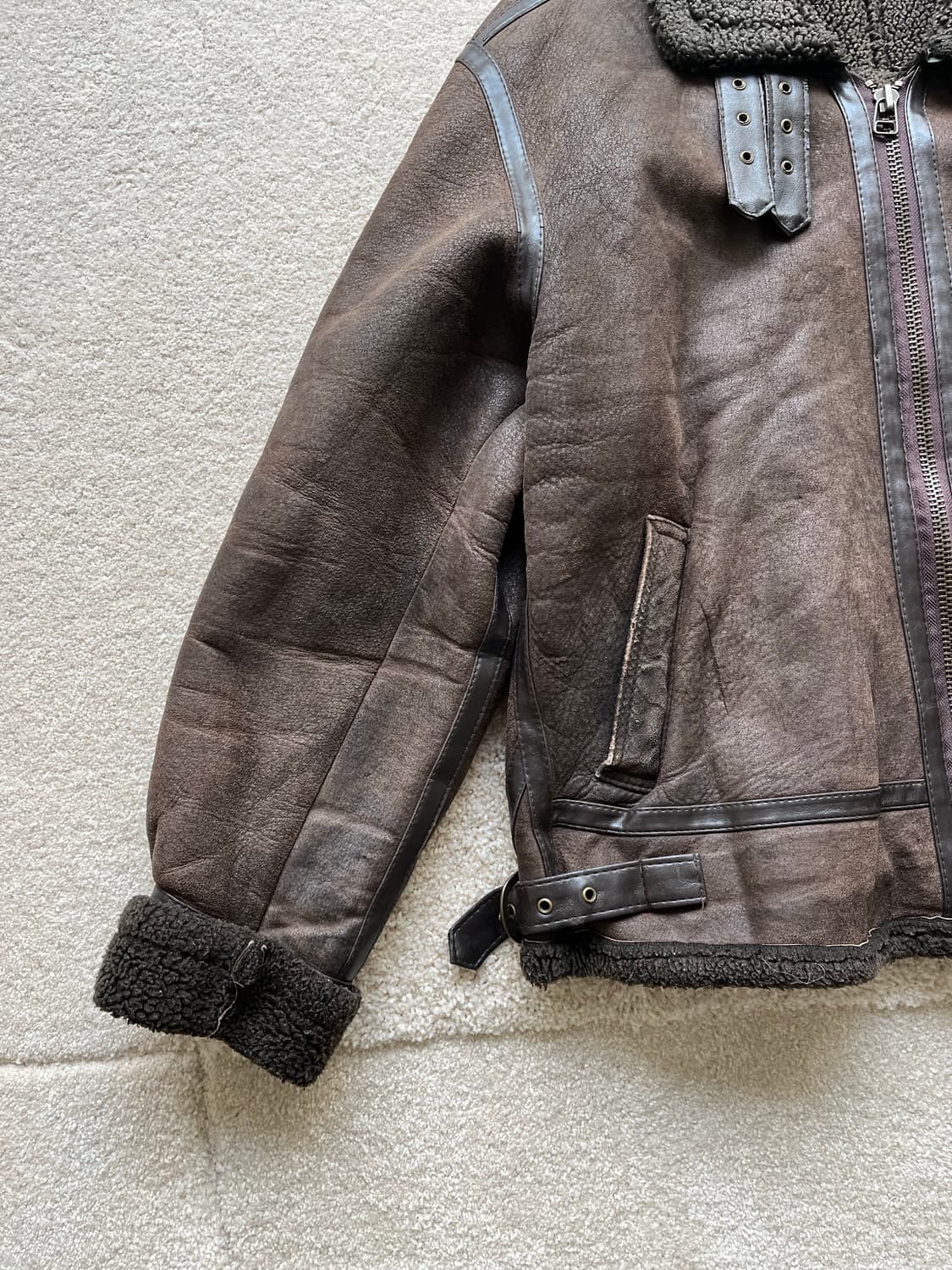 펀치 글로브 셰어링 B-3 무스탕 자켓 (105) 상품이미지5