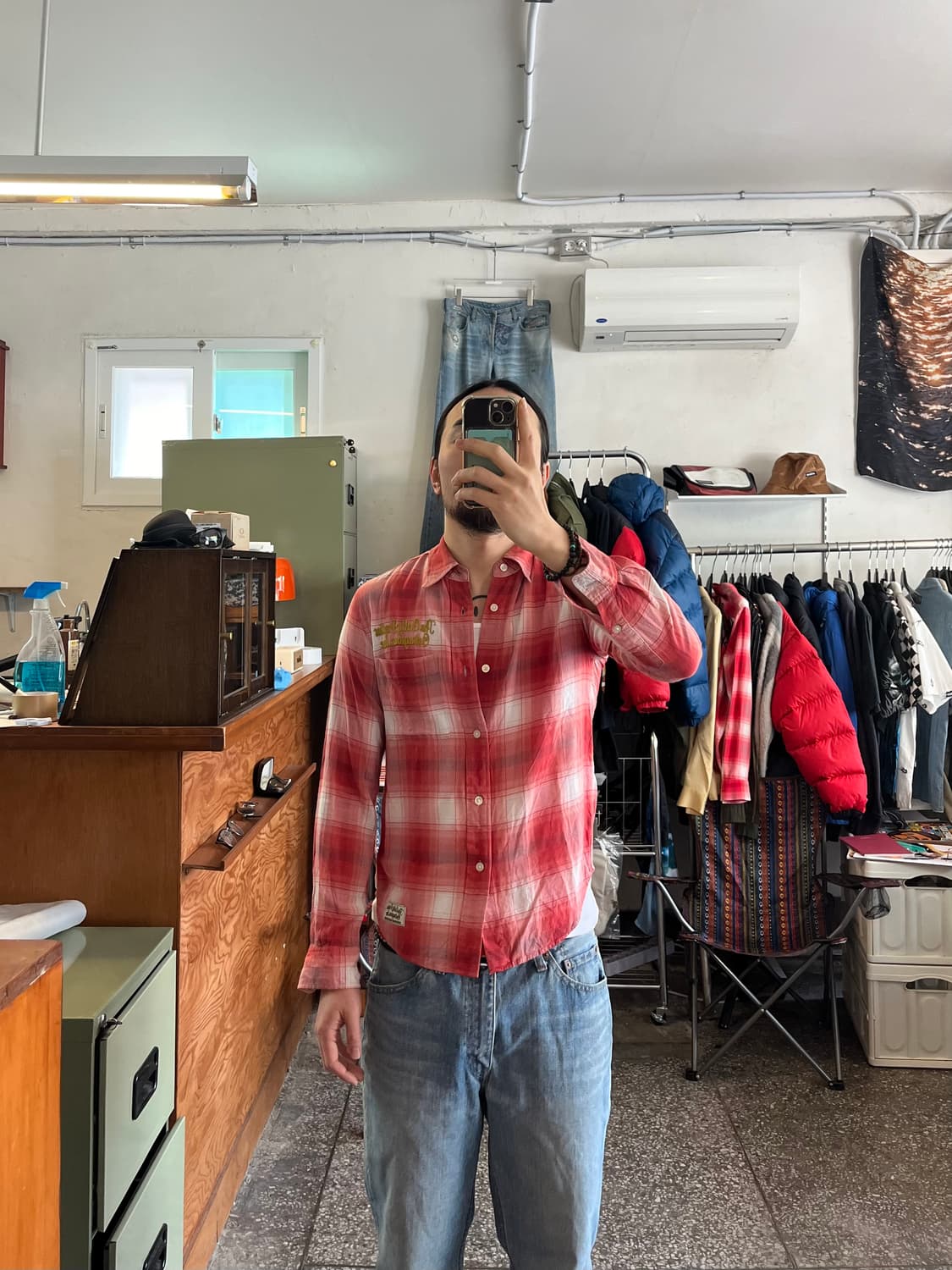 와코마리아 길티파티스 옴브레 레드 체크셔츠 상품이미지1