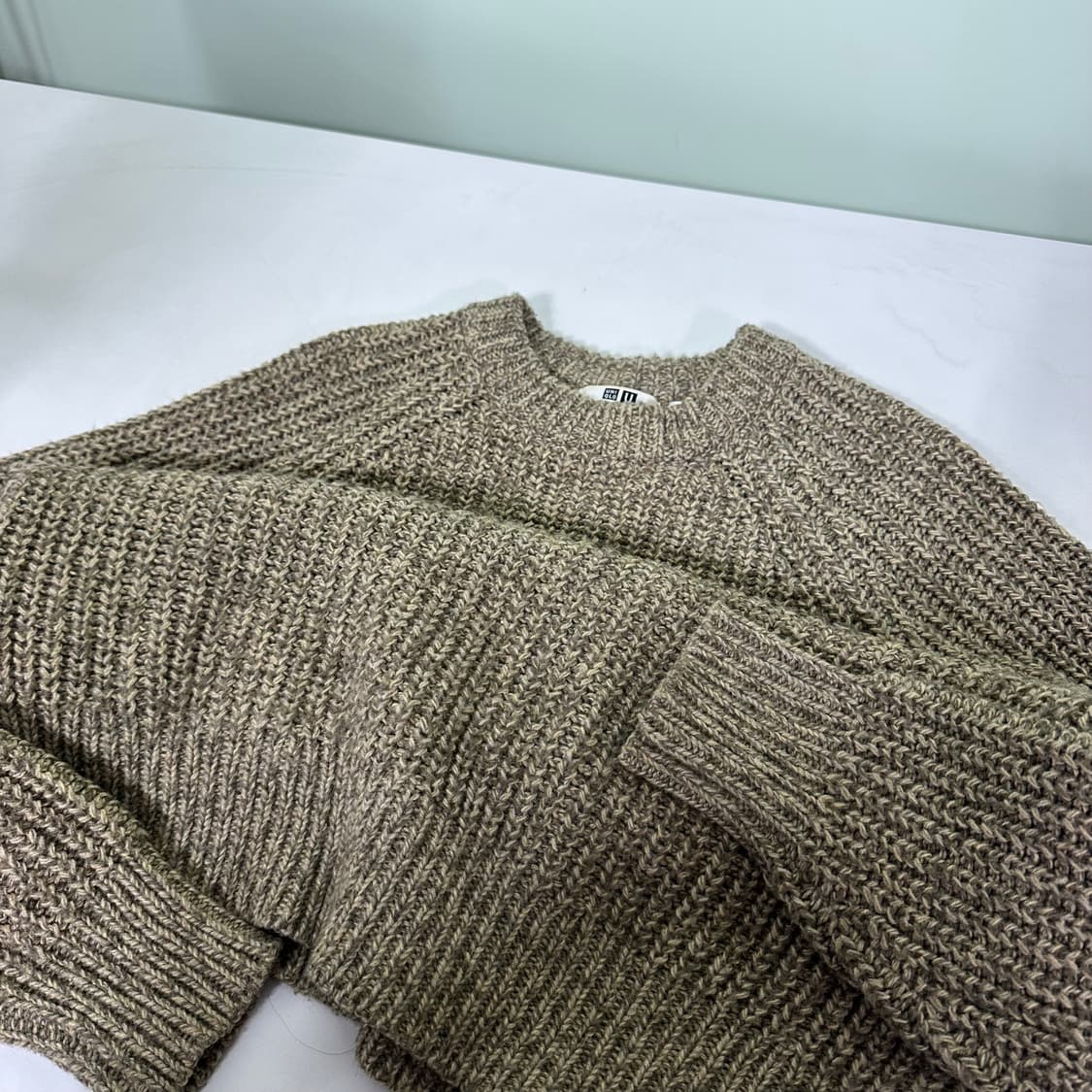 우먼M 유니클로U 루즈핏 나염보카시 모크넥니트 상품이미지1