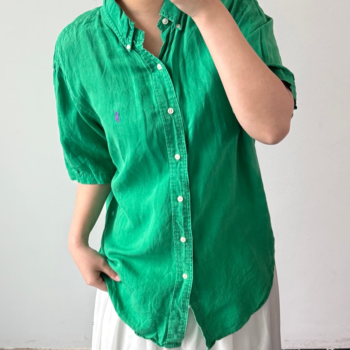 [L] 폴로 클래식핏 린넨실크 반팔셔츠 상품이미지2