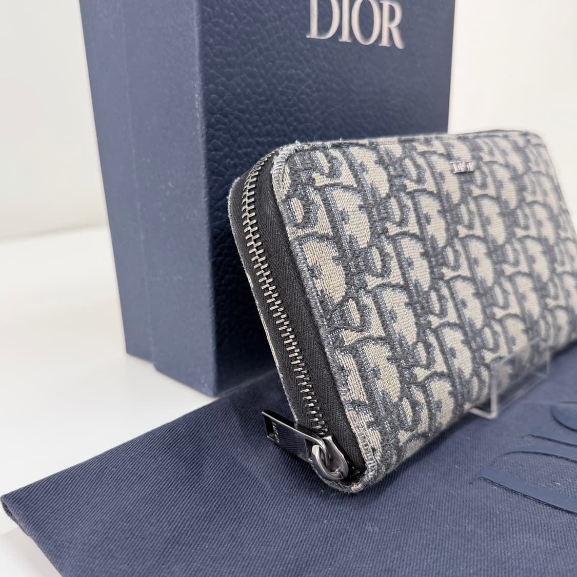 [A급/OS] 디올 오블리크 지퍼돌이 장지갑 베이지 상품이미지2