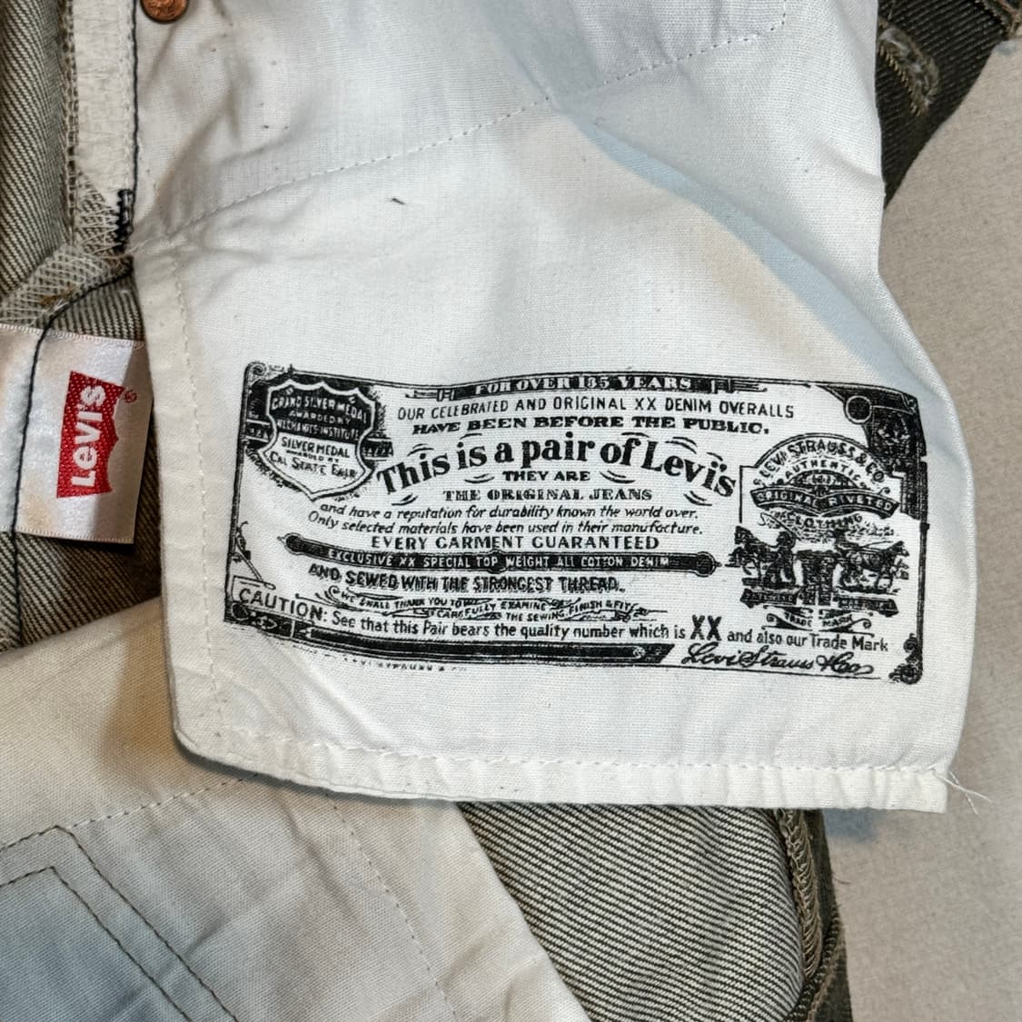 33inch) 리바이스 501 버튼플라이 리지드 데님 청바지 올리브 상품이미지10