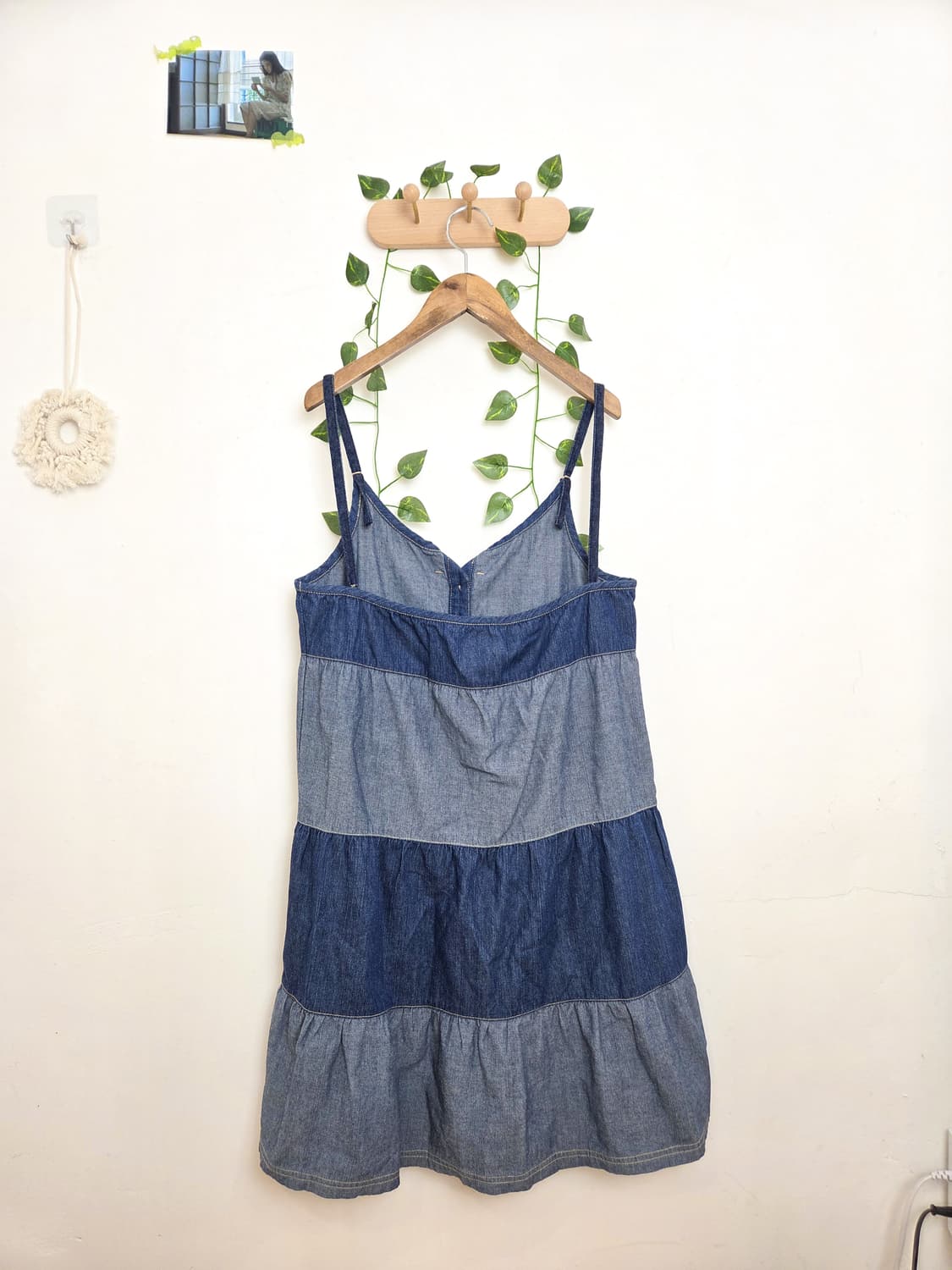 데님 버튼업 끈원피스 상품이미지4