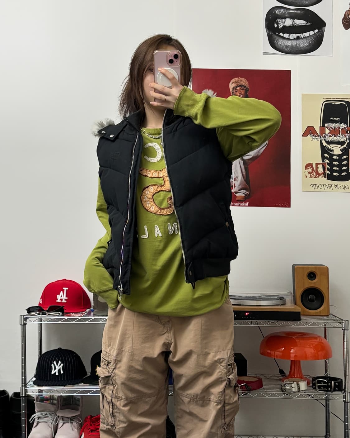 아디다스 x 미시 엘리엇 00s 퍼 패딩 베스트 상품이미지4