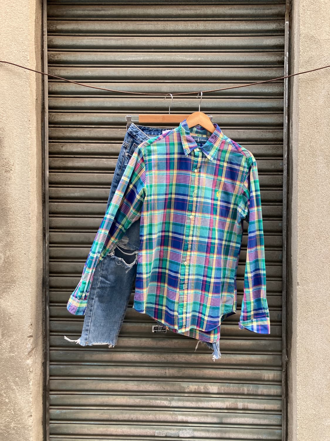 폴로 희귀 체크 셔츠 상품이미지1