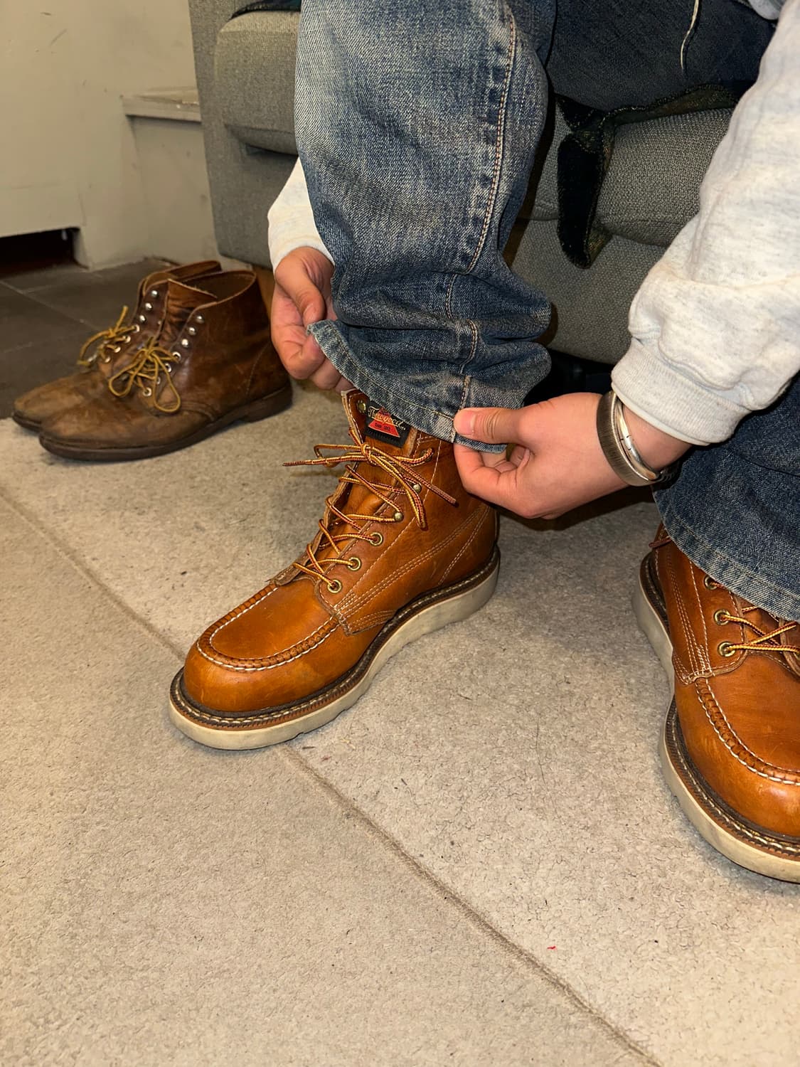 Thorogood USA moc toe leather boots (8D) 상품이미지3