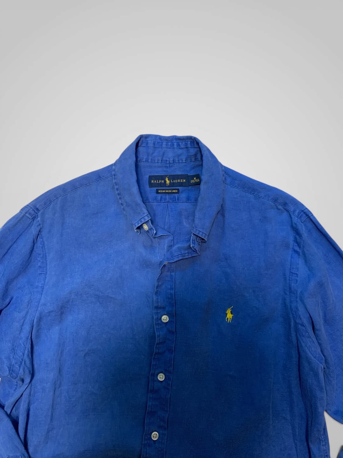 [M] 폴로 오션 워시 린넨 셔츠 블루 상품이미지2